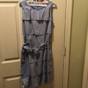 Blue Sleeveless Gingham Dress